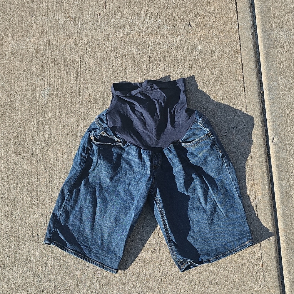 Indigo Blue Maternity Denim Shorts